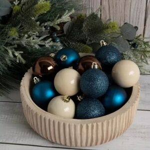 Brown, Cream & Navy Ball Ornament Set Tiktok Viral Sold Out Small